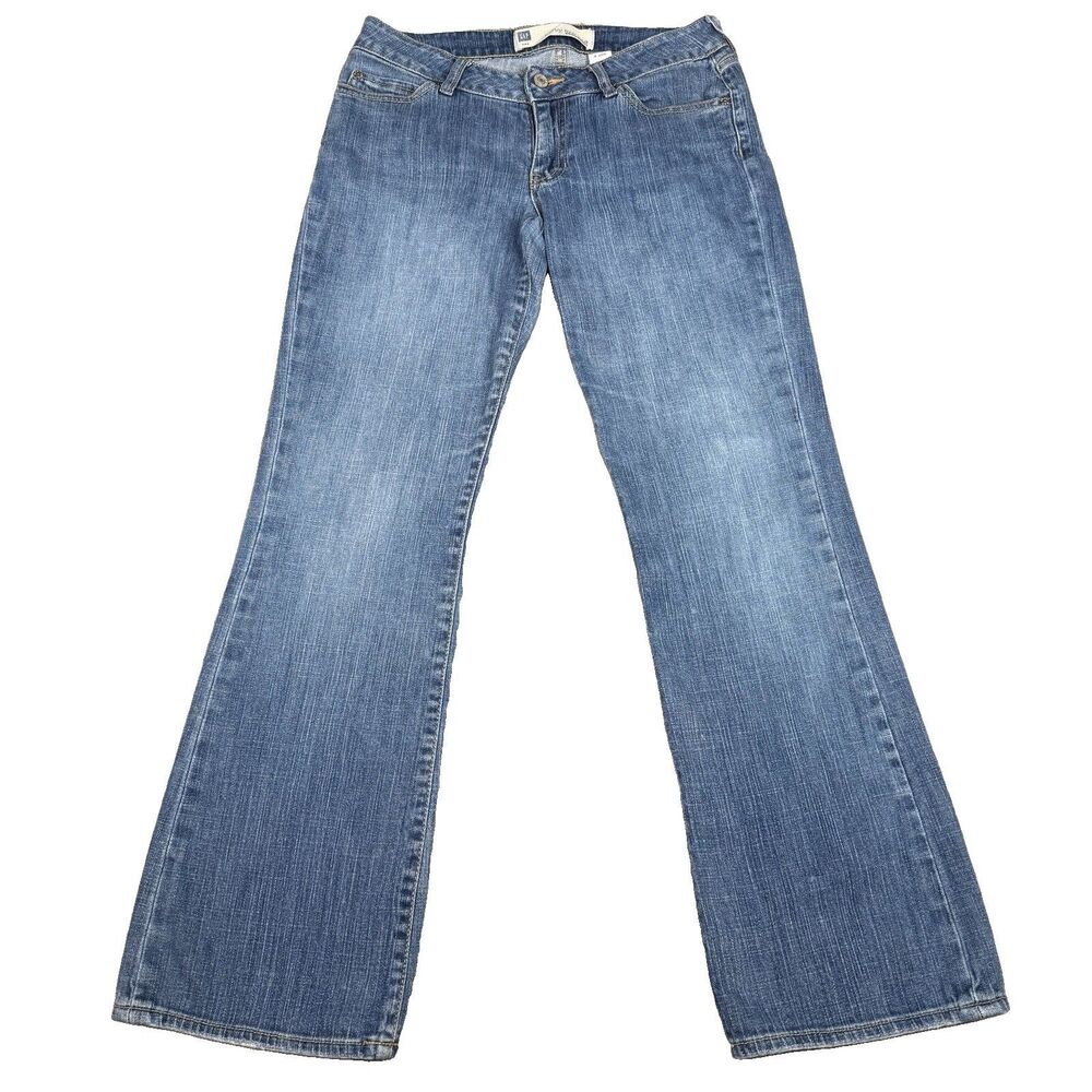 GAP Jeans Womens 4 Ankle Blue Stretch Denim Curvy Low Rise Bootcut Y2K Boho 2007